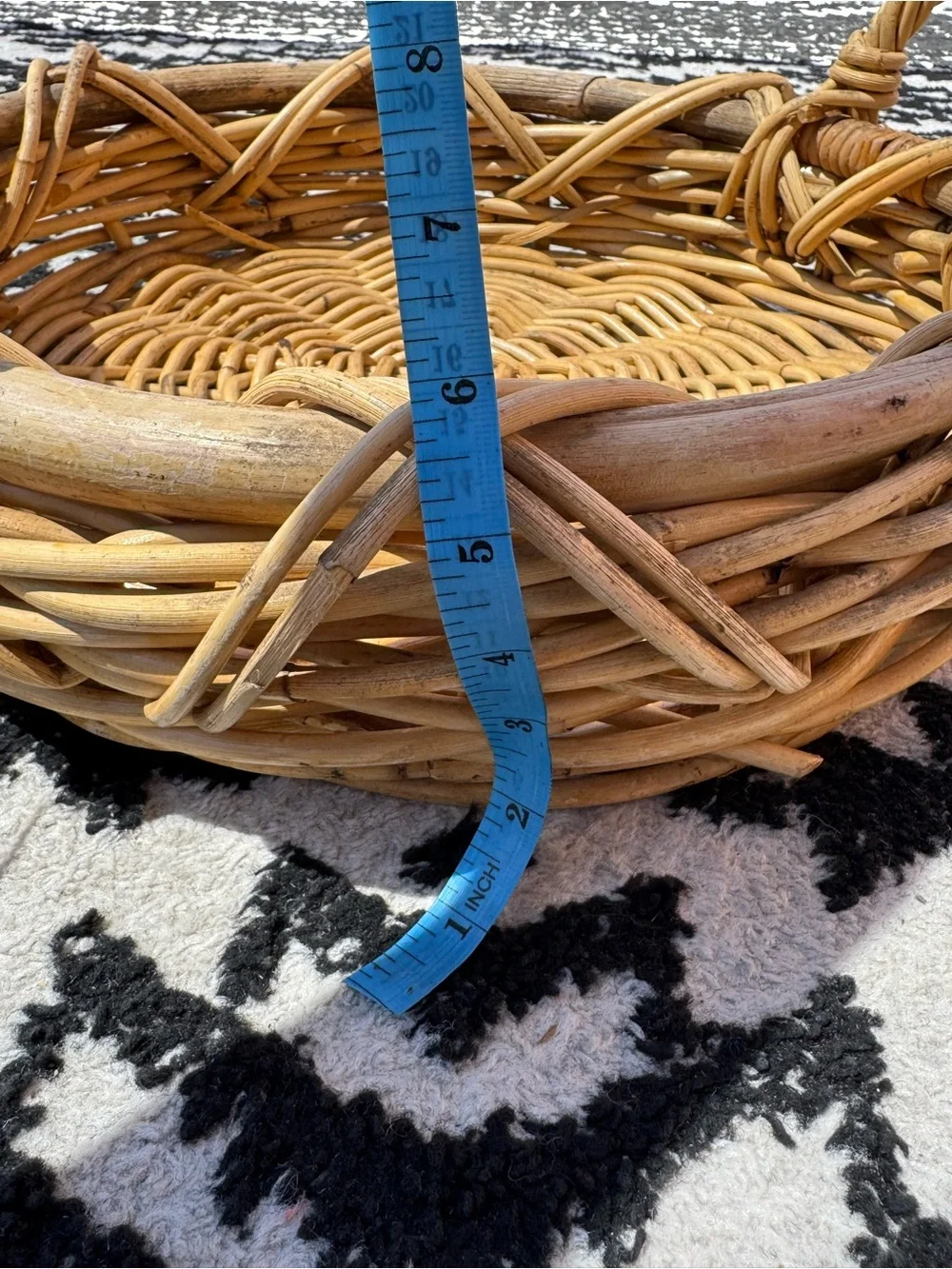 Handwoven Natural Rattan Basket - Tan
